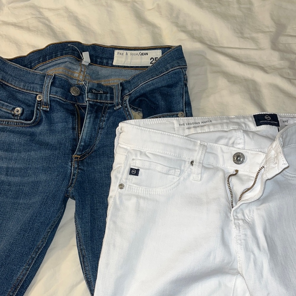 Lot of 2 jeans - Rag & Bone 25 and AG 24 white